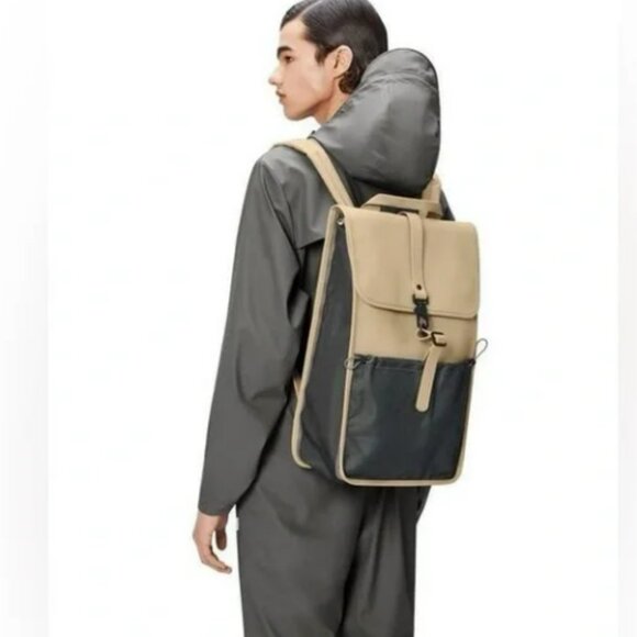 RAINS Mix flap backpack in natural, NWT